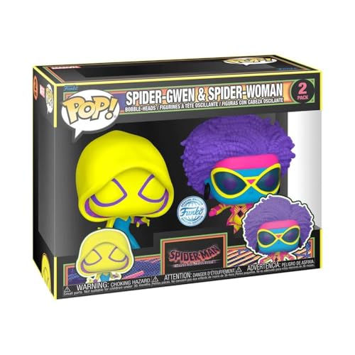 Funko Pop! Marvel Spider-Man: Across The Spiderverse – Spider-Gwen und Spider-Woman 2 Stück (BLKLT)(Exc), Vinyl-Figur – 73937 von Funko