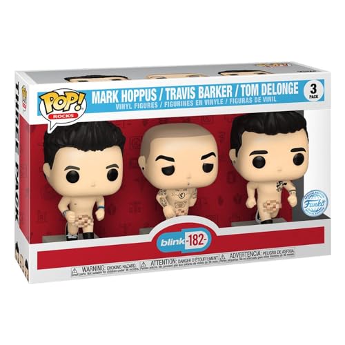 FUNKO POP Rocks Mark Hoppus, Travis Barker & Tom Delonge Vinyl Figure 3-Pack BLINK 182 EXCLUSIVE HT EXPO 2022 von Funko