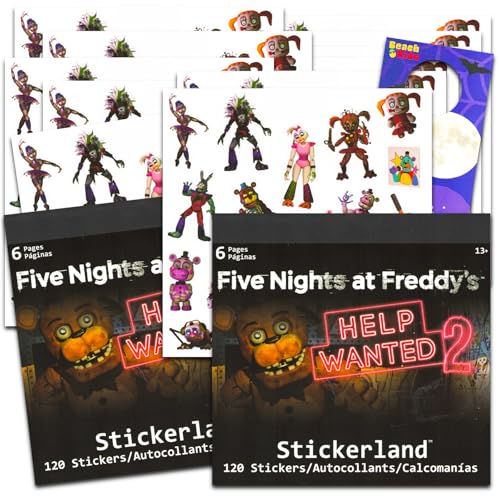 Five Nights at Freddy's Aufkleber für Kinder – Bündel mit 240 FNAF-Aufkleber-Set für Partyzubehör, Partygeschenke, Geburtstage und mehr, Fünf Nächte bei Freddy's Party-Dekorationsset von Funko