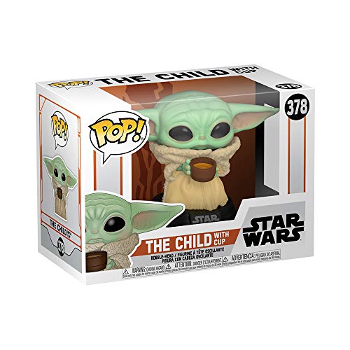 Funko Pop! Star Wars: The Mandalorian-Grogu (The Child, Baby Yoda) mit Cup - Vinyl-Sammelfigur - Geschenkidee - Offizielle Handelswaren - Spielzeug Für Kinder und Erwachsene - TV Fans von Funko