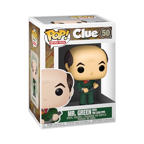 Funko POP! Vinyl: Clue-Mr. GreenGreen mit Lead Pipe - Vinyl-Sammelfigur - Geschenkidee - Offizielle Handelswaren - Spielzeug Für Kinder und Erwachsene - Modellfigur Für Sammler und Display von Funko