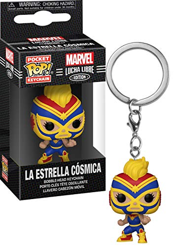 Funko Marvel Luchadores Captain Marvel - Keychain - Neuartiger Schlüsselanhänger - Vinyl-Minifigur Zum Sammeln - Strumpffüller - Geschenkidee - Offizielle Handelswaren - Comic Books Fans - Minifigur von Funko