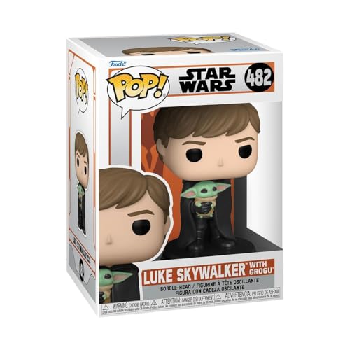 Funko Pop! Star Wars: The Mandalorian - Luke Skywalker mit Grogu (The Child, Baby Yoda) - Vinyl-Sammelfigur - Geschenkidee - Offizielle Handelswaren - Spielzeug Für Kinder und Erwachsene - TV Fans von Funko