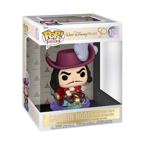 Funko Pop! Ride: WDW50- Captain Hook On Peter Pan Flight - Disney World 50th Anniversary - Vinyl-Sammelfigur - Geschenkidee - Offizielle Handelswaren - Spielzeug Für Kinder und Erwachsene von Funko