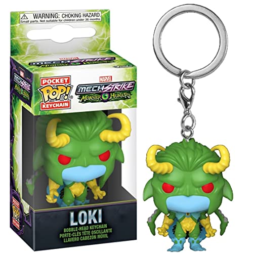 Funko POP! Keychain: Monster Hunters - Loki - Marvel Comics - Neuartiger Schlüsselanhänger - Vinyl-Minifigur Zum Sammeln - Strumpffüller - Geschenkidee - Offizielle Handelswaren - Minifigur von Funko