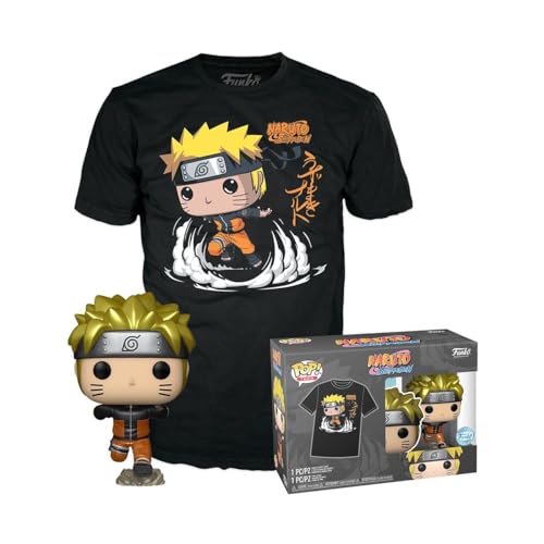 Funko Pop! & Tee: Naruto Run - Naruto Run Run - Metallisch - Medium - T-Shirt - Kleidung mit Vinyl-Sammelfigur - Geschenkidee - Spielzeug und Kurzärmeliges Top Für Erwachsene Männer und Frauen von Funko