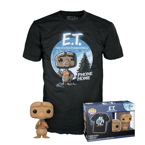 Funko Pop! & Tee: E.T.- E.T. mit Reeses - Medium - T-Shirt - Kleidung mit Vinyl-Sammelfigur - Geschenkidee - Spielzeug und Kurzärmeliges Top Für Erwachsene Männer und Frauen - Offizielle Handelswaren von Funko