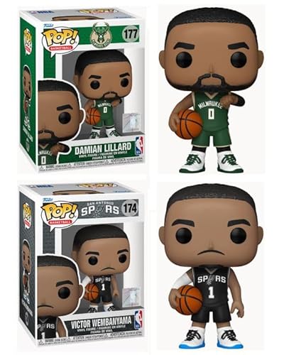 Funko Basketball Serie 12 Pop! Komplettset (2) Victor Wembanyama und kompatibel mit Damian Lillard von Funko