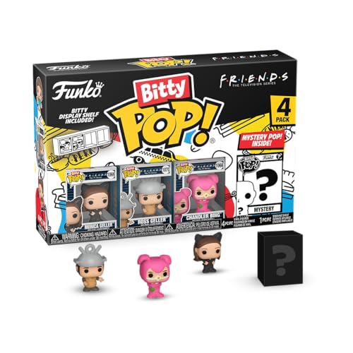 Funko Bitty Pop! Friends - Monica As Catwoman 4PK - Monica Geller™ (Halloween Costume), Ross Geller™ (Halloween Costume), Chandler Bing™ (Halloween Costume) und eine Überraschungs-Mini-Figur - Nan von Funko