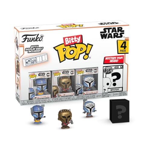 Funko Bitty POP! Mandalorian - Schwere Infanterie Mandalorian™, Bitty Pop! The Armorer™, Bitty Pop! BO-Katan Kryze™, und eine geheimnisvolle Bitty Pop!-Figur - 0,9 Zoll (2,2 cm) zum Sammeln von Funko