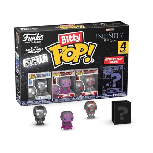 Funko Bitty Pop! Marvel - Iron Man 4PK - War Machine, Vision, Ultron und eine Überraschungs-Mini-Figur - 0.9 Inch (2.2 cm) - Marvel Comics Sammlerstück Stapelbares Display-Regal Inklusive von Funko