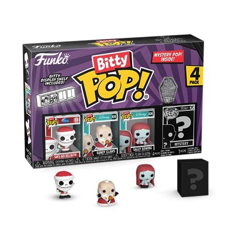 Funko Bitty Pop! The Nightmare Before Christmas - Santa Jack 4PK - Santa Jack, Sandy Claws, Vampire Teddy with Duck und eine Überraschungs-Mini-Figur - 0.9 Inch (2.2 cm) Sammlerstück von Funko