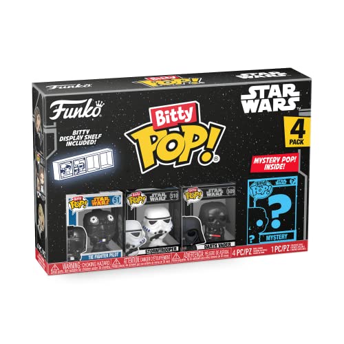 Funko Bitty Pop! Star Wars - Darth Vader™, TIE Fighter Pilot™, Stormtrooper™ und eine Überraschungs-Mini-Figur - 0.9 Inch (2.2 cm) Sammlerstück Stapelbares Display-Regal Inklusive von Funko