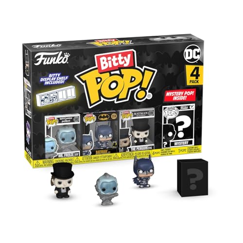 Funko Bitty Pop! Batman 85th - Freeze 4PK und eine Überraschungs-Mini-Figur - 0.9 Inch (2.2 cm) - DC Comics Sammlerstück Stapelbares Display-Regal Inklusive - Geschenkidee Party-Tüten-Strumpf von Funko