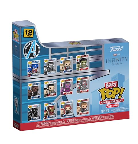 Funko Bitty Pop! Marvel: Infinity Saga 12pc Multipack - 0.9 Inch (2.2 cm) - Marvel ComicsSammlerstück Stapelbares Display-Regal Inklusive - Geschenkidee Party-Tüten-Strumpf - Kuchenaufstecker von Funko