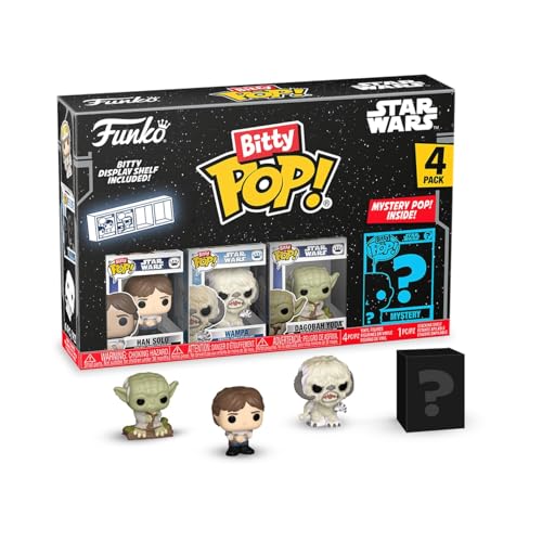 Funko Bitty Pop! SW - Han 4pkund eine Überraschungs-Mini-Figur - 0.9 Inch (2.2 cm) - Star Wars Sammlerstück Stapelbares Display-Regal Inklusive - Geschenkidee Party-Tüten-Strumpf - Movies Fans von Funko