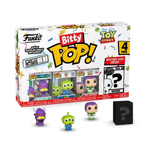Funko Bitty Pop! Toy Story - Zurg 4PK - Zurg, Alien, Buzz Lightyear und eine Überraschungs-Mini-Figur - 0.9 Inch (2.2 cm) - die Toys Sind Los! Sammlerstück Stapelbares Display-Regal Inklusive von Funko