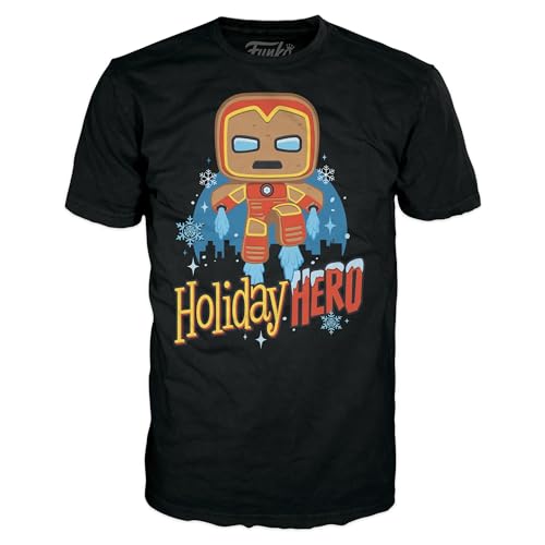 Funko Boxed Tee: Marvel Holiday - GB Iron Man - Large - (L) - T-Shirt - Kleidung - Geschenkidee - Kurzärmeliges Top Für Erwachsene Männer und Frauen - Offizielle Handelswaren Fans von Funko