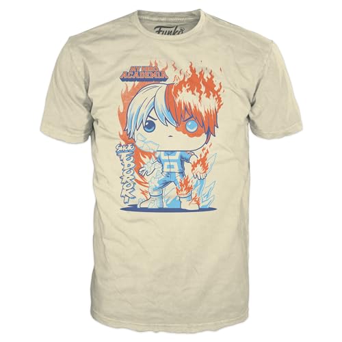 Funko Boxed Tee: My Hero Academia (MHA) - Todoroki - Large - (L) - T-Shirt - Kleidung - Geschenkidee - Kurzärmeliges Top Für Erwachsene Männer und Frauen - Offizielle Handelswaren Fans von Funko