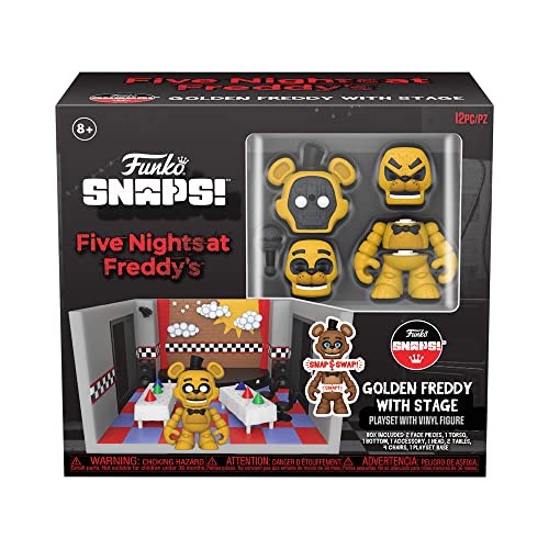 Funko Five Nights at Freddy's (FNAF) Snap: Playset - Stage mit Freddy Fazbear - Gold - Vinyl-Sammelfigur - Geschenkidee - Offizielle Handelswaren - Spielzeug Für Kinder und Erwachsene von Funko