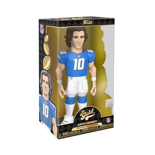 Funko Gold 12" NFL: Chargers - Justin Herbert - 1/6 Quote Für Seltene Chase-Variantease - Sammelbare Vinyl-Actionfigur - Geschenkidee Zum Geburtstag - Offizielle Handelswaren - Für Ihre Sammlung von Funko