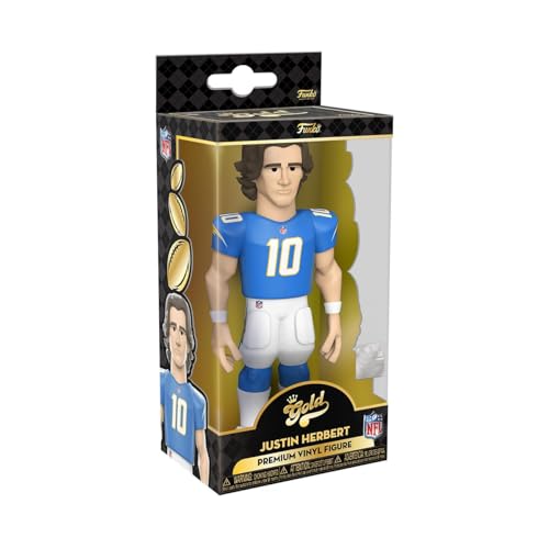 Funko Gold 5" NFL: Chargers - Justin Herbert - 1/6 Quote Für Seltene Chase-Variantease - Sammelbare Vinyl-Actionfigur - Geschenkidee Zum Geburtstag - Offizielle Handelswaren - Für Ihre Sammlung von Funko