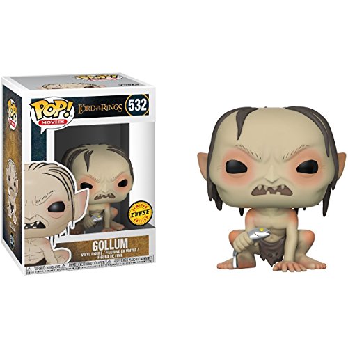 Funko Gollum (Chase Edition): Lord of The Rings x Pop! Filme, Vinyl Figur & 1 Pet Plastic Graphical Protector Bundle [#532/13559 - B] von Funko