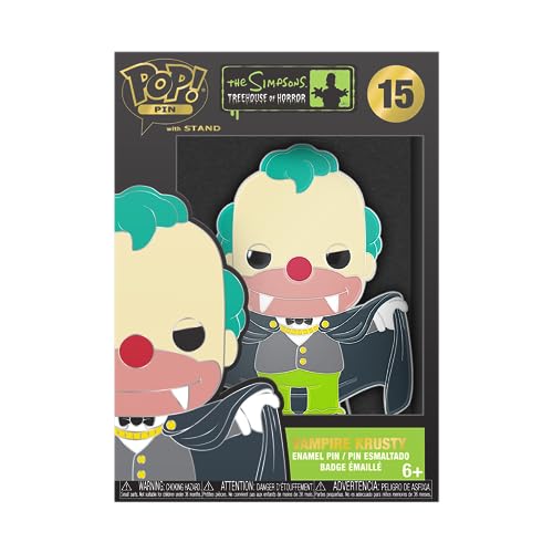 Funko Large Enamel Pin Horror: Simpsons - Krusty The Clown - Krusty - The Simpsons Emaille-Nadeln - Niedliche Brosche Zum Sammeln - Für Rucksäcke & Taschen - Geschenkidee - TV Fans von Funko