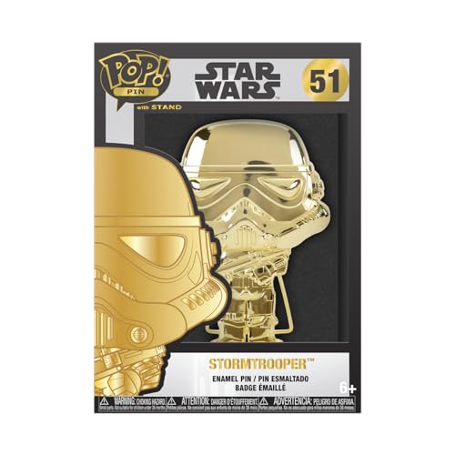 Funko Large Pop! Enamel Pin - The Mandalorian - Star Wars: Dark Side - Stormtrooper Neon - Star Wars: The Mandalorian - Emaille-Nadeln - Niedliche Brosche Zum Sammeln - Für Rucksäcke & Taschen von Funko