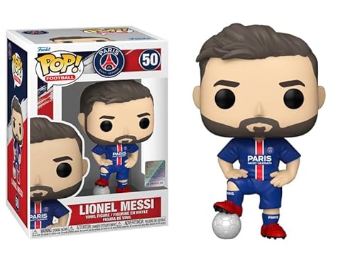 Funko Lionel Messi mit Ball + Pop Protector: Paris Saint-Germain Soccer Pop! Fußball Vinyl-Figur (Geschenkset gebündelt mit ToyBop Brand Box Protector Collector Case) von Funko