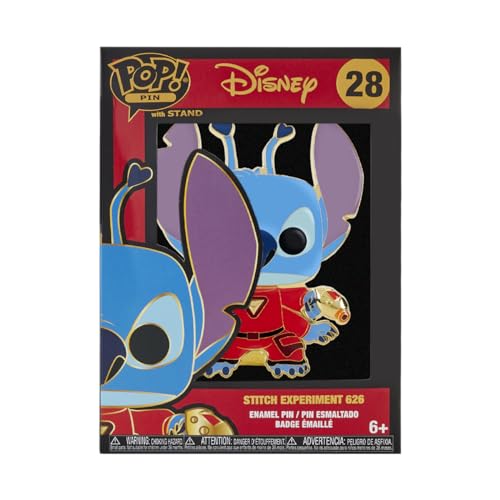 Funko Large Pop! Enamel Pin - Disney: Lilo and Stitch - Stich Experiment - Disney: Lilo & Stitch - Emaille-Nadeln - Niedliche Brosche Zum Sammeln - Für Rucksäcke & Taschen - Geschenkidee von Funko