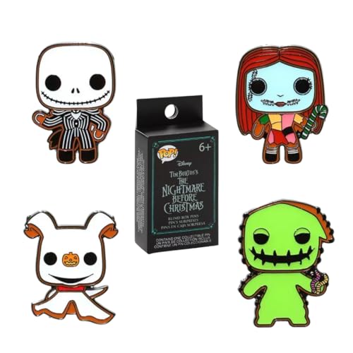 Funko Loungefly WD NBC FNK GINGERBREAD Blind Box Enamel Pins - Jack Skellington - The Nightmare Before Christmas - Niedliche Brosche Zum Sammeln - Für Rucksäcke & Taschen - Geschenkidee - Movies Fans von Funko