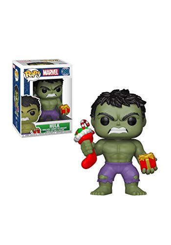 Funko POP! Bobble: Marvel: Holiday Hulk mit Stocking and Plush - Marvel Comics - Vinyl-Sammelfigur - Geschenkidee - Offizielle Handelswaren - Spielzeug Für Kinder und Erwachsene von Funko