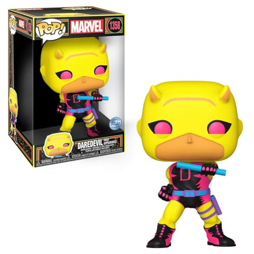 Funko POP! Jumbo: Marvel - Daredevil - (YLmit RD) - Schwarzlicht - Marvel Comics - Vinyl-Sammelfigur - Geschenkidee - Offizielle Handelswaren - Spielzeug Für Kinder und Erwachsene von Funko