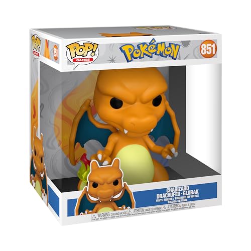 Funko POP! Jumbo: Pokemon - Charizard - Dracaufeu - Vinyl-Sammelfigur - Geschenkidee - Offizielle Handelswaren - Spielzeug Für Kinder Und Erwachsene - Video Games Fans - Modellfigur Für Sammler von Funko