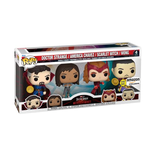 Funko Pop! Marvel: 4 Packung Includes America Chavez, The Scarlet Witch, Wong, and Doctor Strange - Amazon-Exklusiv - Vinyl-Sammelfigur - Geschenkidee - Offizielle Handelswaren - Movies Fans von Funko