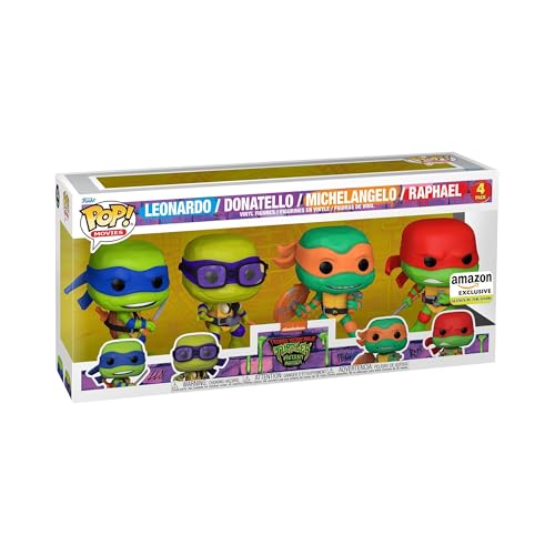 Funko POP! Movies: Teenage Mutant Ninja Turtles (TMNT) - 4 Pack - Amazon-Exklusiv - Vinyl-Sammelfigur - Geschenkidee - Offizielle Handelswaren - Spielzeug Für Kinder und Erwachsene - Movies Fans von Funko