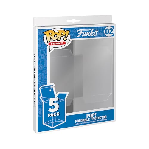 Funko POP! Schutzhülle: 5PK Faltbare POP Schutzhüllen (Non-UV) - Premium Schutzhüllen Display Cases Pop! Vinyl-Sammelfiguren - Langlebig - Kristallklar - Stapelbare Aufbewahrung von Funko