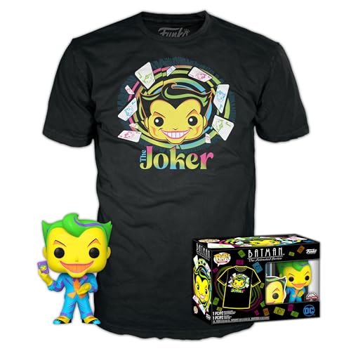 Funko POP! & Tee: DC - Joker - (BKLT) - S - Batman - T-Shirt - Kleidung Mit Vinyl-Sammelfigur - Geschenkidee - Spielzeug Und Kurzärmeliges Top Für Erwachsene Männer Und Frauen - Comic Books Fans von Funko
