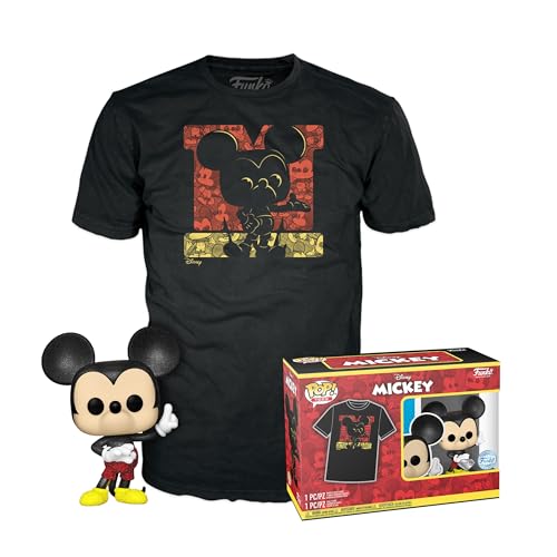 Funko Pop! & Tee: Disney - Mickey Mouse - Diamant-Glitzer - Small - (S) - T-Shirt - Kleidung mit Vinyl-Sammelfigur - Geschenkidee - Spielzeug und Kurzärmeliges Top Für Erwachsene Männer und Frauen von Funko