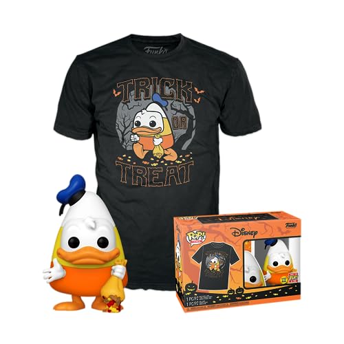 Funko POP! & Tee: Disney - Halloween Donald Duck - Leuchtet Im Dunkeln - L - T-Shirt - Kleidung Mit Vinyl-Sammelfigur - Geschenkidee - Spielzeug Und Kurzärmeliges Top Für Erwachsene Männer von Funko