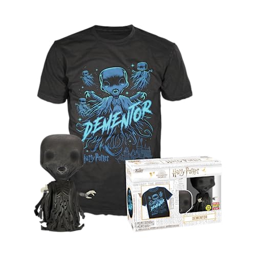 Funko POP! & Tee: Harry Potter - Dementor - Glitzer - Medium - T-Shirt - Kleidung mit Vinyl-Sammelfigur - Geschenkidee - Spielzeug und Kurzärmeliges Top Für Erwachsene Männer und Frauen von Funko