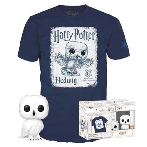 Funko Pop! & Tee: Harry Potter - Hedwig - Large - (L) - T-Shirt - Kleidung mit Vinyl-Sammelfigur - Geschenkidee - Spielzeug und Kurzärmeliges Top Für Erwachsene Männer und Frauen - Movies Fans von Funko