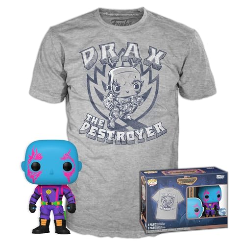 Funko Pop!&Tee: Guardians of The Galaxy - Drax - Small - (S) - Hot Christmas - T-Shirt - Kleidung mit Vinyl-Sammelfigur - Geschenkidee - Spielzeug und Kurzärmeliges Top Für Erwachsene Männer von Funko