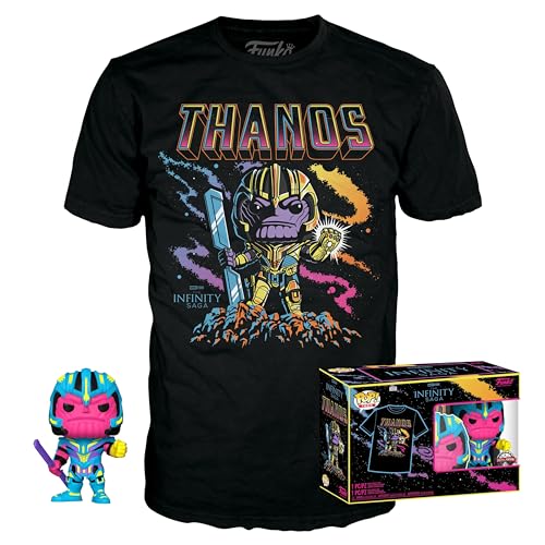 Funko Pop! & Tee: Marvel - Thanos - (BKLT) - Extra Large - (XL) - T-Shirt - Kleidung mit Vinyl-Sammelfigur - Geschenkidee - Spielzeug und Kurzärmeliges Top Für Erwachsene Männer und Frauen von Funko