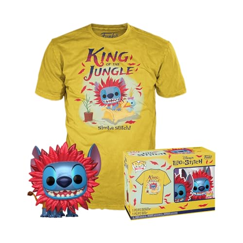 Funko POP! & Tee: Stitch Costume - Simba - M - T-Shirt - Kleidung mit Vinyl-Sammelfigur - Geschenkidee - Spielzeug und Kurzärmeliges Top Für Erwachsene Männer und Frauen - Offizielle Handelswaren von Funko