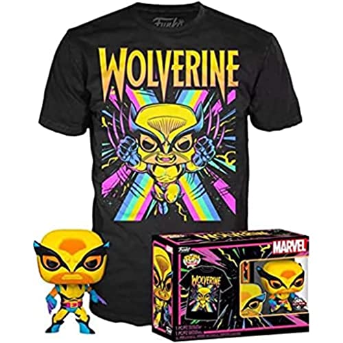 Funko POP! & Tee: Xmen - Dementor - Wolverine - (Blacklight) - Medium - Marvel - T-Shirt - Kleidung mit Vinyl-Sammelfigur - Geschenkidee - Spielzeug und Kurzärmeliges Top Für Erwachsene Männer von Funko