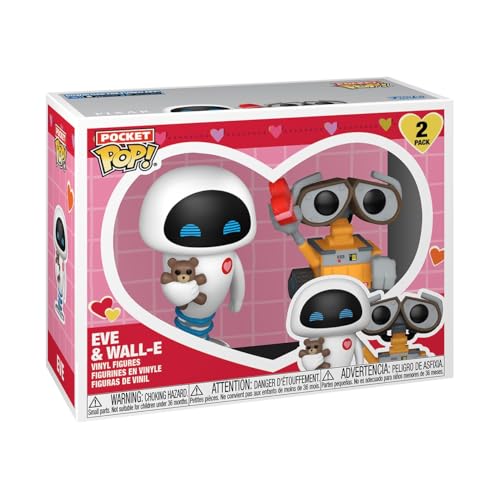 Funko Pocket POP! Valentines 2 Packung - Wall-E- Keychain - Neuartiger Schlüsselanhänger - Vinyl-Minifigur Zum Sammeln - Strumpffüller - Geschenkidee - Offizielle Handelswaren - Movies Fans von Funko