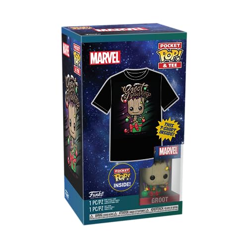 Funko Pocket Pop!& Tee: Guardians of The Galaxy - Holiday Groot - Large - (L) - Marvel - T-Shirt - Kleidung mit Vinyl-Minifigur Zum Sammeln - Geschenkidee - Spielzeug und Kurzärmeliges Top Funko Pocket Pop!& Tee: Guardians of The Galaxy - Holiday Groot - Large - (L) - Marvel - T-Shirt - Kleidung mit Vinyl-Minifigur Zum Sammeln - Geschenkidee - Spielzeug und Kurzärmeliges Top von Funko