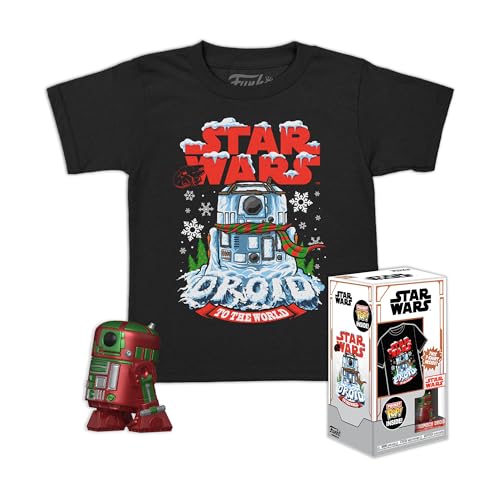 Funko Pocket POP! & Tee: Star Wars-Holiday R2D2 - Metallisch - L - T-Shirt - Kleidung Mit Vinyl-Minifigur Zum Sammeln - Geschenkidee - Spielzeug Und Kurzärmeliges Top Für Erwachsene Männer Und Frauen von Funko